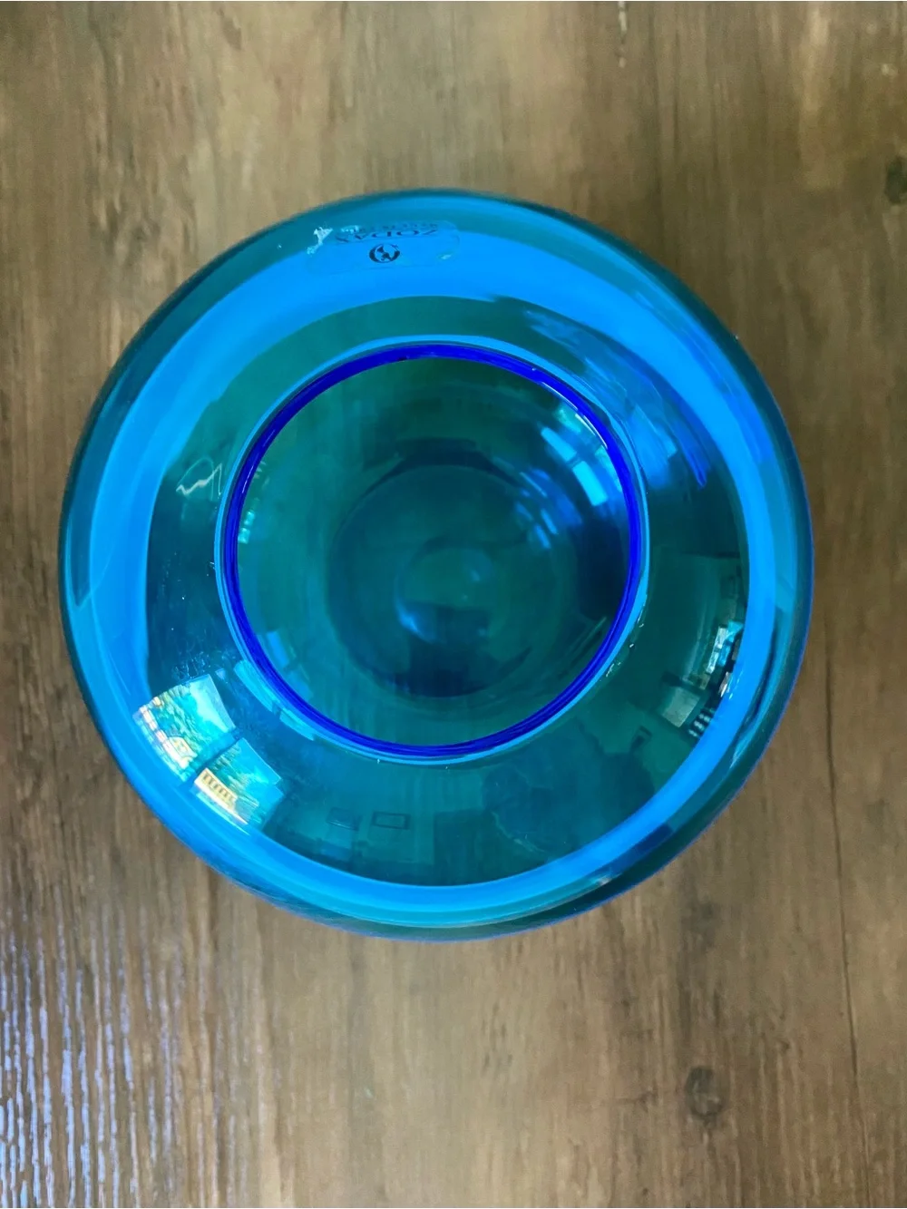 Zodax Blue Glass Round Vase